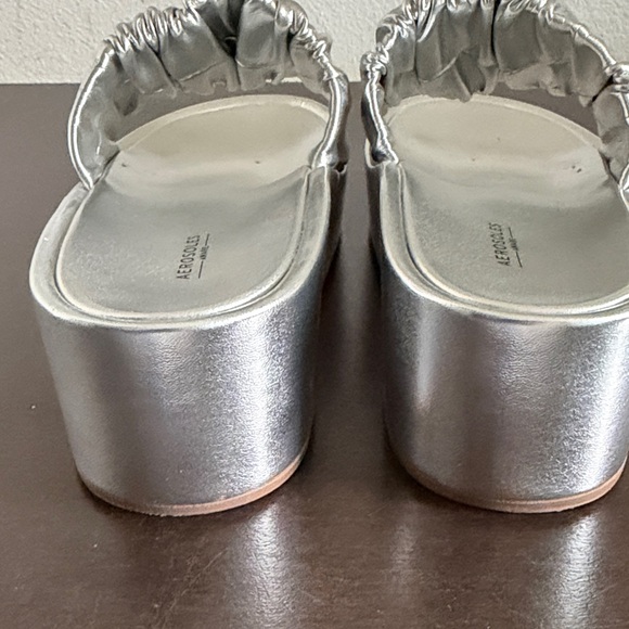 AEROSOLES Silver Ruched Slide Mules - Picture 6 of 11